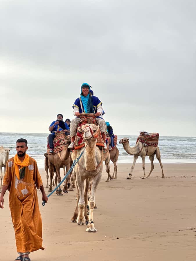 Agadir/Taghazout: Sunset Camel Ride with BBQ and Music Show - From Agadir to the banana groves of Tamri