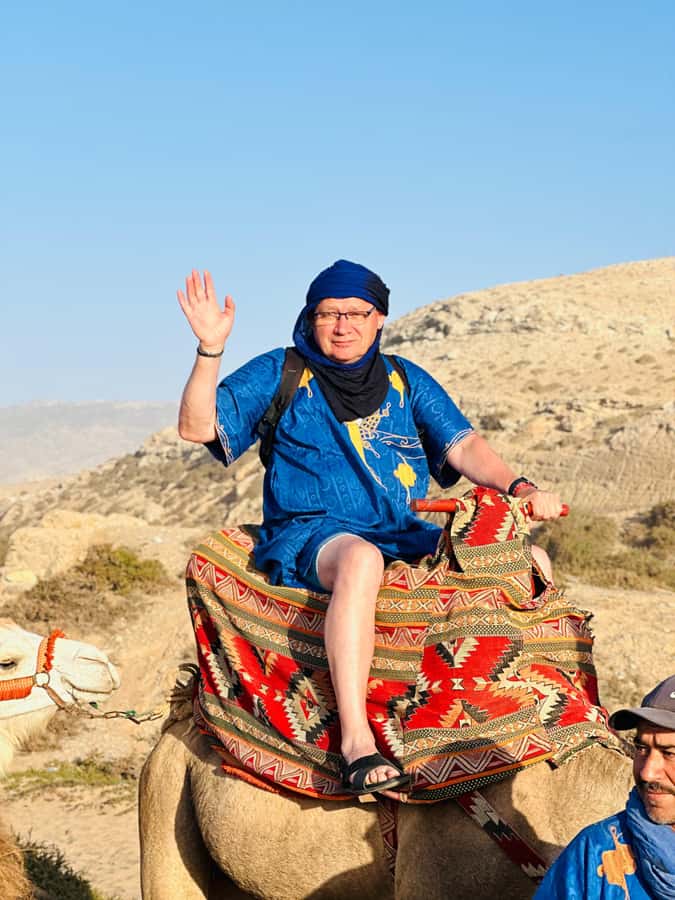Agadir/Taghazout: Sunset Camel Ride with BBQ and Music Show - Getting dressed for the ride