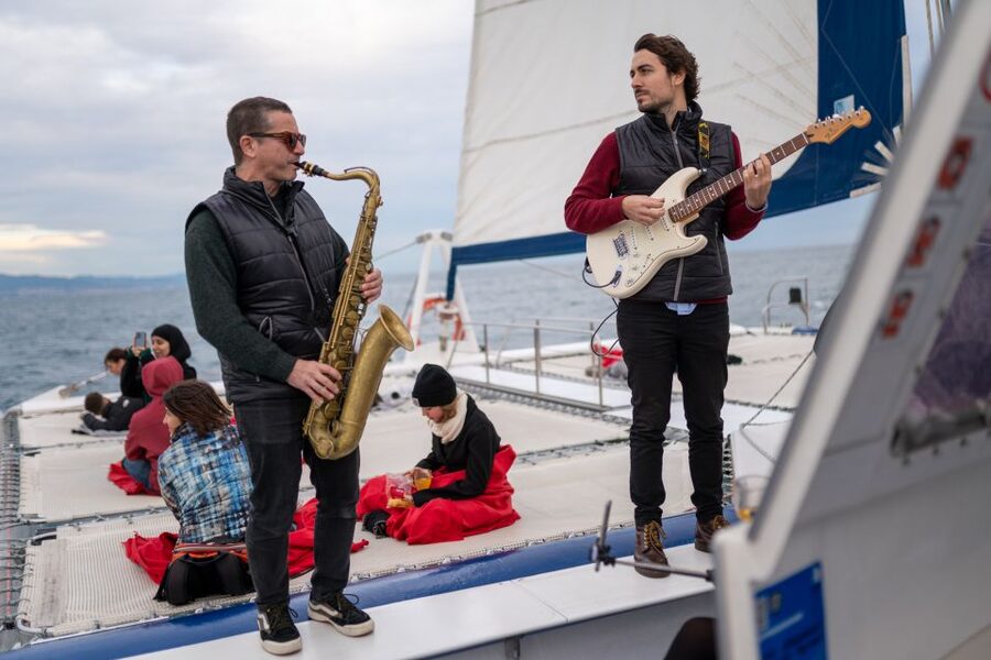 Barcelona: Catamaran Cruise with optional Live Jazz Music - Barcelona from the water, from harbor to open sea