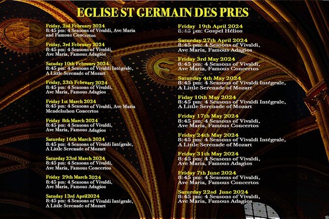 Classical Music Concert Saint Germain des Prés Church - Is $60.01 good value?