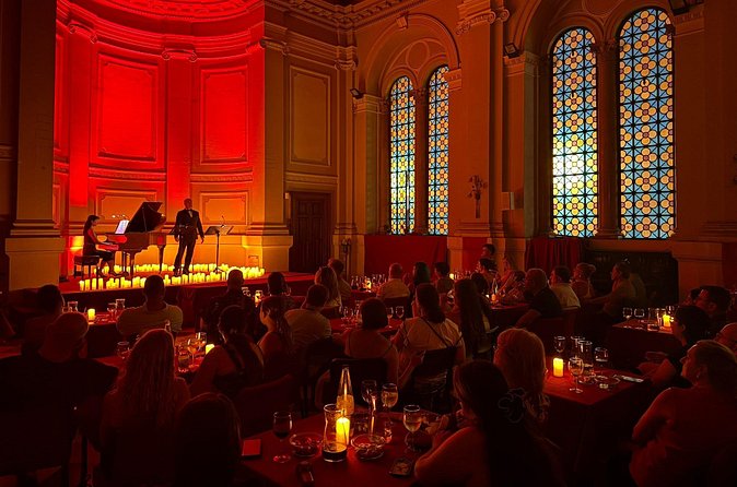 Freddie Mercury Opera Show in Rome - Wine, snacks, and the small-table setup
