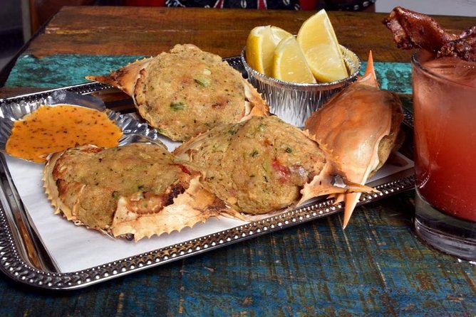 French Quarter Shrimp Boil & Live Music - The first plates: blue crab, sausage, and Cajun corn