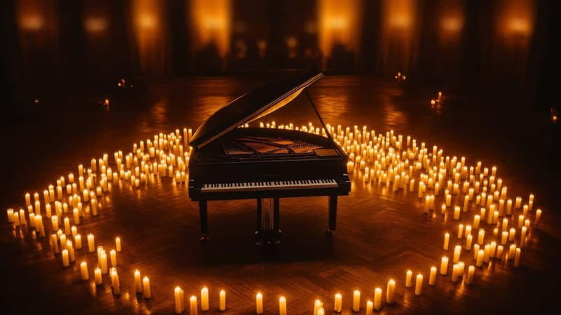 Krakow: Chopin Concert by Candle Glow - Candlelight, marble, and a close view of the piano