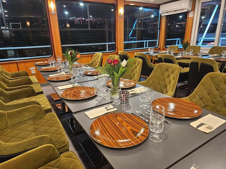 Lisbon: Tagus River Dinner Cruise with Fado Show - The 25 de Abril Bridge from below