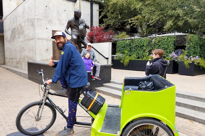 Live Music Capital of the World Pedicab Tour - Stevie Ray Vaughan at the riverside statue
