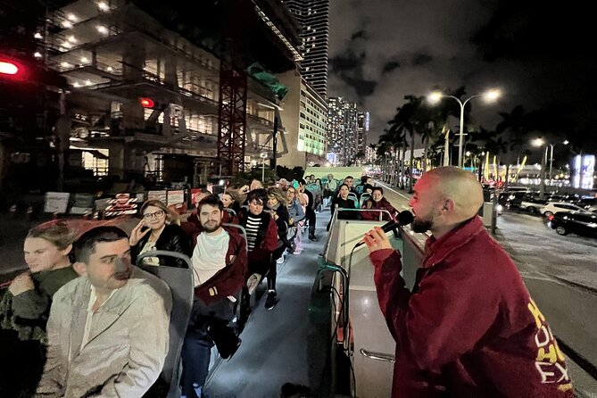 Miami Havana Nights Tour with Live Music and Free Mojito - The Miami skyline and Biscayne Bay from the bus
