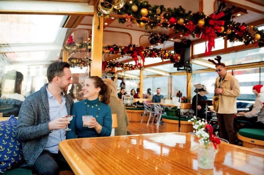 New York City: Holiday Jazz Classic Motor Yacht Cruise - The Hudson River view of Manhattan at night