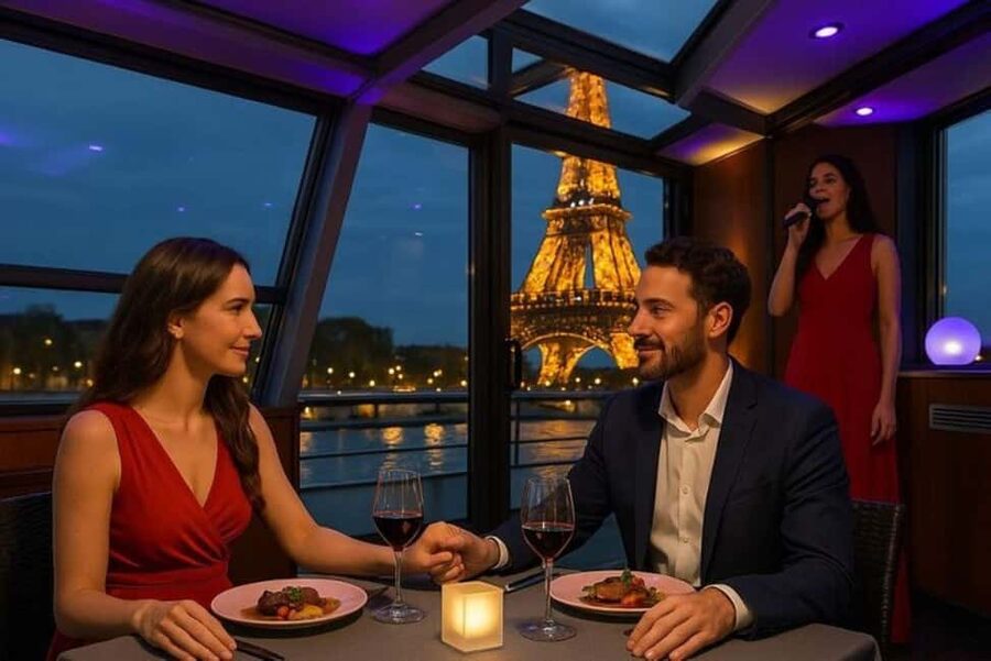 Paris: Seine River Dinner Cruise with Live Music - Live French songs instead of a loud party