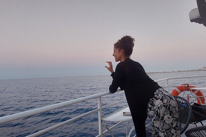 Rhodes Sunset Cruise - Swim and Dine w/ Live Music & Sunset! - Rhodes walls, yacht harbor, and the Colossus site