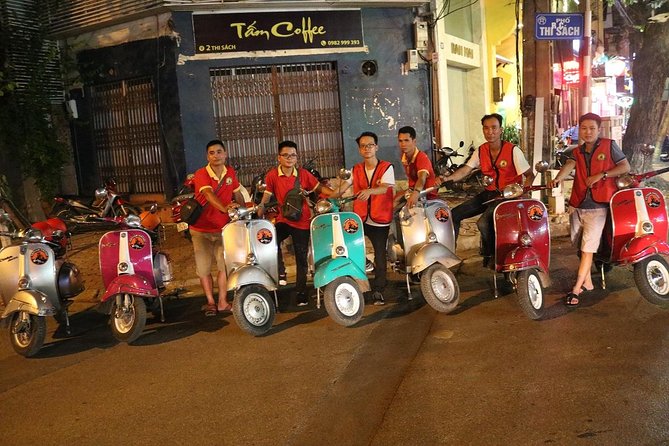 Saigon After Dark Vespa Street Food Tour + Live Music 4 hours - The 6 pm hotel pickup and coffee-shop meeting point