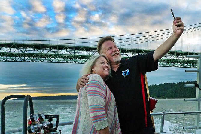 Shared 2 Hour September Sunset Cruise from Gig Harbor - Passing beneath the Tacoma Narrows Bridge