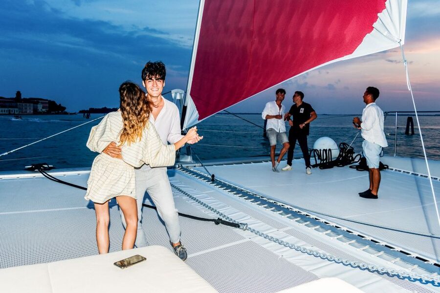 Venice: Catamaran Sunset Jazz Cruise with Aperitivo - Boarding a catamaran built for comfort