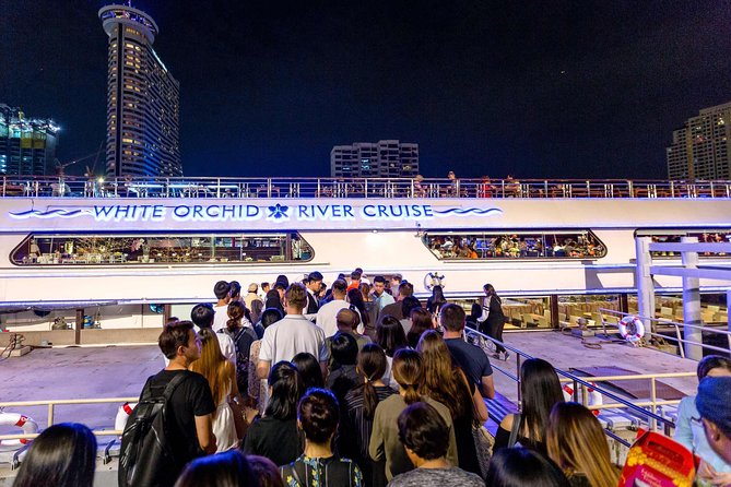 White Orchid Dinner Cruise at Bangkok with Pickup & Live Music - Buffet dinner with Thai and international choices